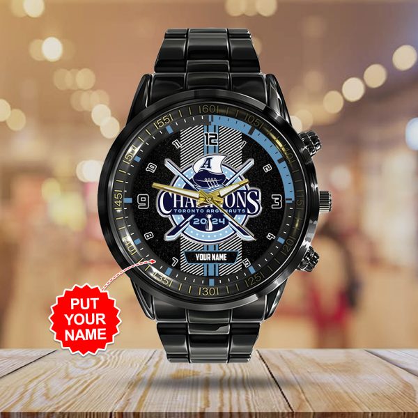 Personalized CFL Toronto Argonauts Black Stainless Steel Watch - TANTN 9488