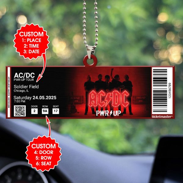 Personalized AC/DC Custom Shape 2-sided Acrylic Car Ornament - HOATT 7588