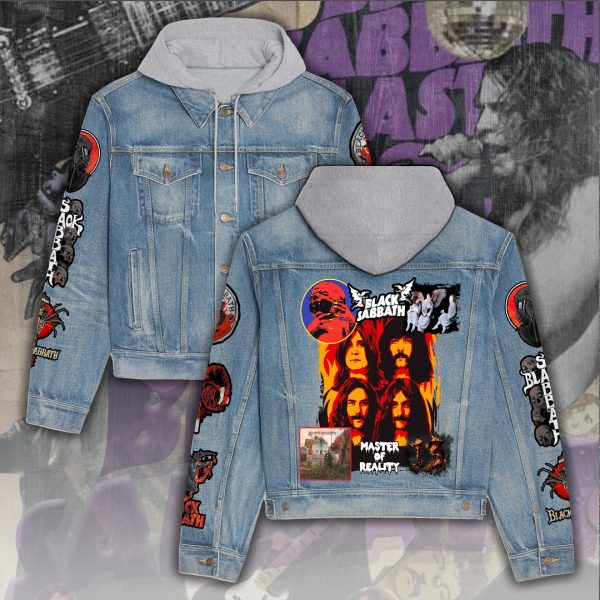 Black Sabbath Women's Denim Hood Jacket - ANHNV 5729