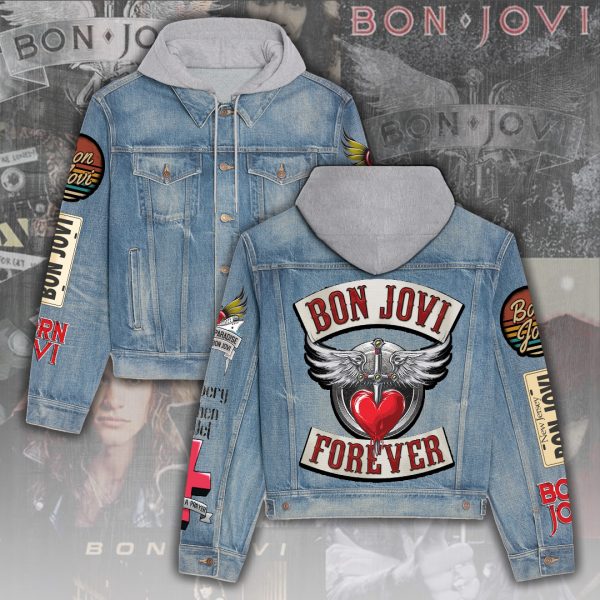 Bon Jovi Women's Denim Hood Jacket - ANHNV 5745