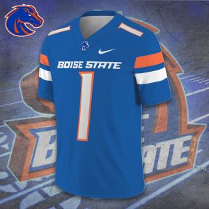 Boise State Broncos Football 3D Football Jersey w. Collar Logo - TANTN 10023