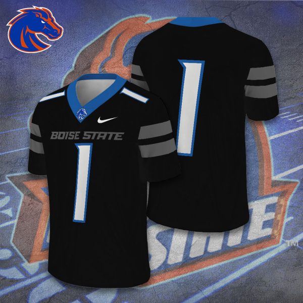 Boise State Broncos Football 3D Football Jersey w. Collar Logo - TANTN 10024