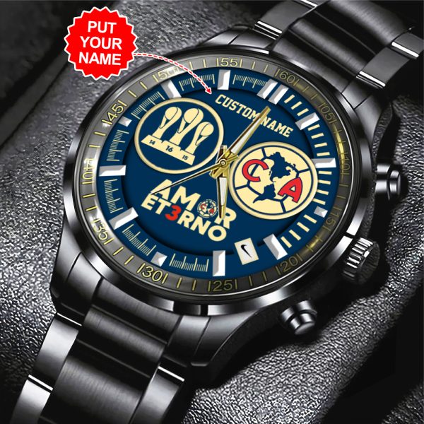 Personalized Club América Black Stainless Steel Watch - TANTN 10041