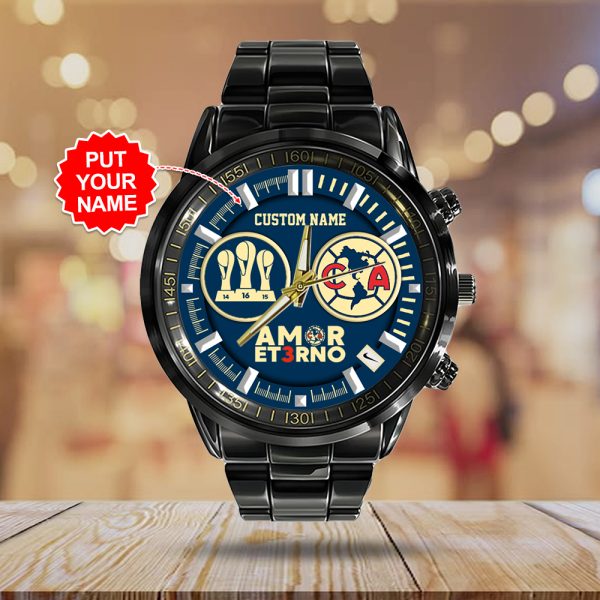 Personalized Club América Black Stainless Steel Watch - TANTN 10041