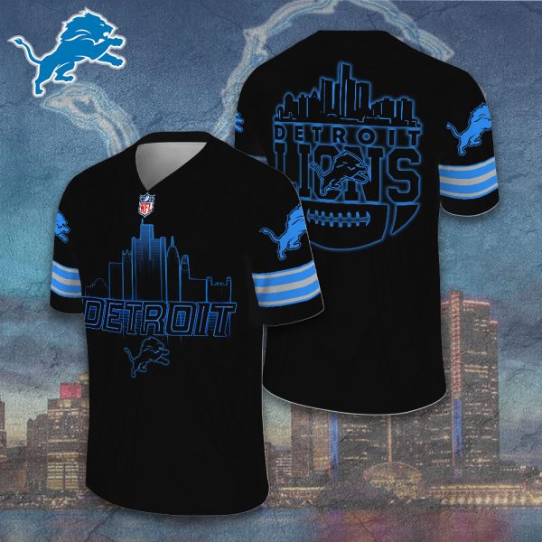 Detroit Lions 3D Football Jersey w. Collar Logo - TANTN 10015