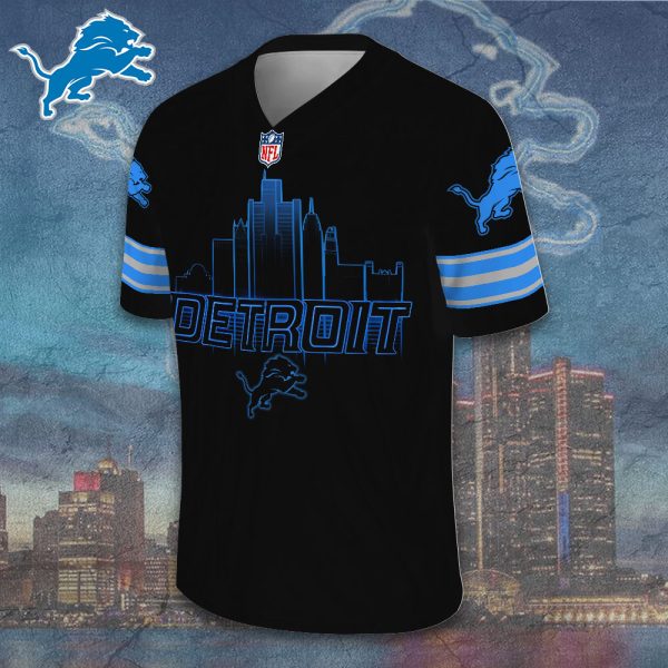 Detroit Lions 3D Football Jersey w. Collar Logo - TANTN 10015