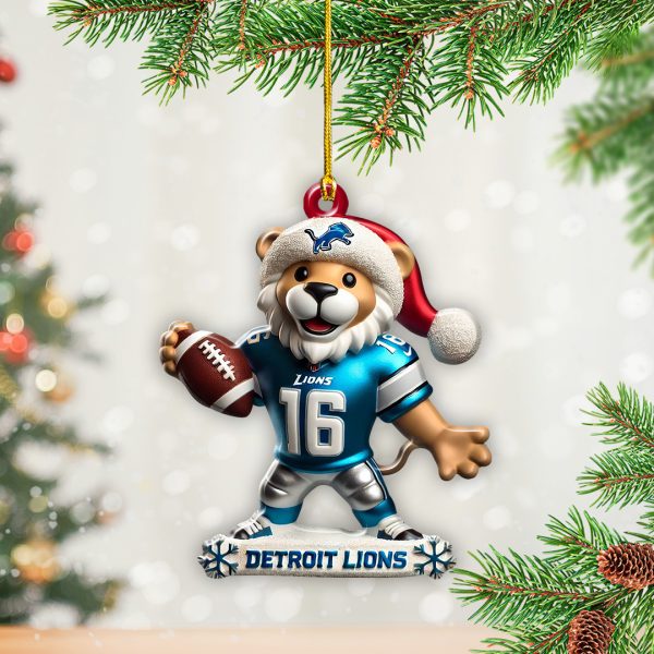 Detroit Lions Custom Shape 2-sided Acrylic Ornament - TANTN 9810