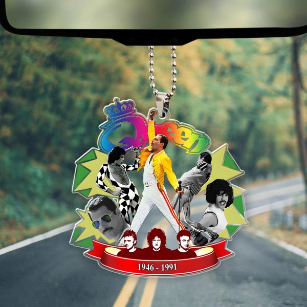 Freddie Mercury Custom Shape Clear 1-sided Car Ornament - MAITM 9372