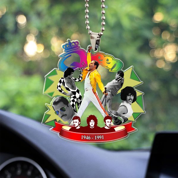 Freddie Mercury Custom Shape Clear 1-sided Car Ornament - MAITM 9372