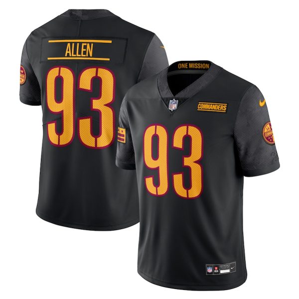 Men's Washington Commanders Jonathan Allen Nike Black Alternate Vapor Untouchable Limited Jersey - GNE DROP108