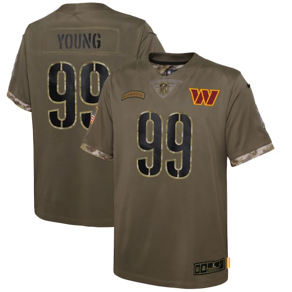 Youth Washington Commanders Chase Young Nike Olive Salute To Service Player Limited Jersey - GNE DROP132