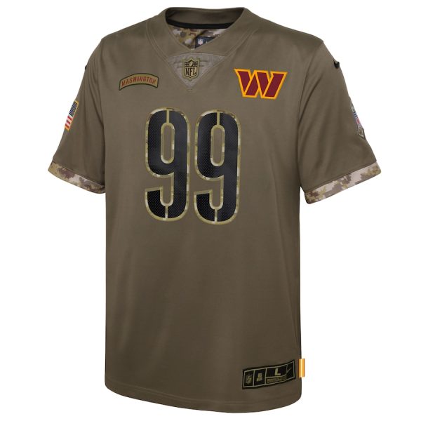 Youth Washington Commanders Chase Young Nike Olive Salute To Service Player Limited Jersey - GNE DROP132