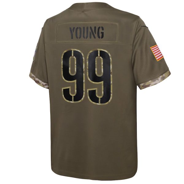 Youth Washington Commanders Chase Young Nike Olive Salute To Service Player Limited Jersey - GNE DROP132