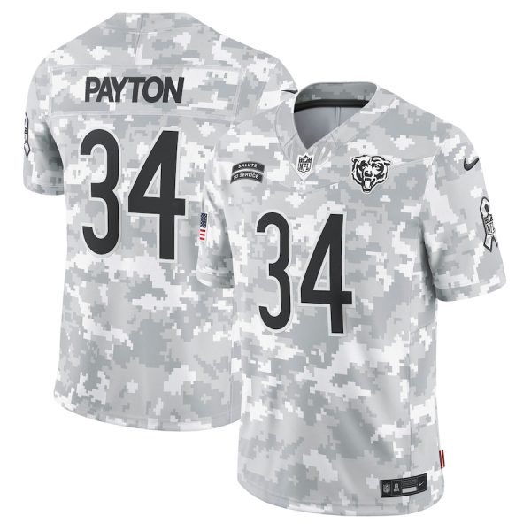 Men's Chicago Bears Walter Payton Nike Arctic Camo 2024 Salute to Service Retired Player Limited Jersey - GNE DROP234