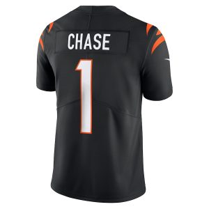 Men's Cincinnati Bengals Ja'Marr Chase Nike Black Vapor Untouchable Limited Jersey - GNE DROP262