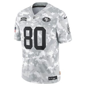 Men's San Francisco 49ers Jerry Rice Nike Arctic Camo 2024 Salute to Service Retired Player Limited Jersey - GNE DROP273