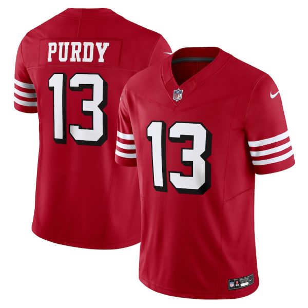 Men's San Francisco 49ers Brock Purdy Nike Scarlet Vapor F.U.S.E. Limited Jersey - GNE DROP278