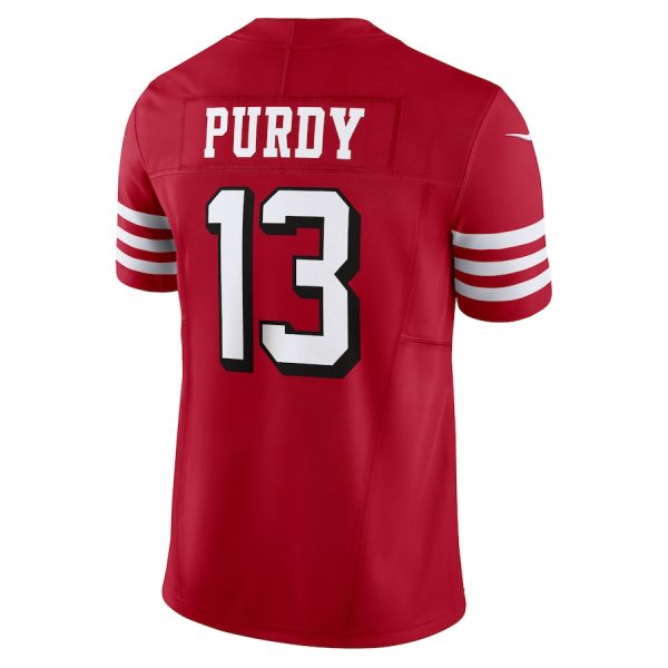 Men's San Francisco 49ers Brock Purdy Nike Scarlet Vapor F.U.S.E. Limited Jersey - GNE DROP278