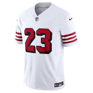 Men's San Francisco 49ers Christian McCaffrey Nike White Vapor F.U.S.E. Limited 2nd Alternate Jersey - GNE DROP280