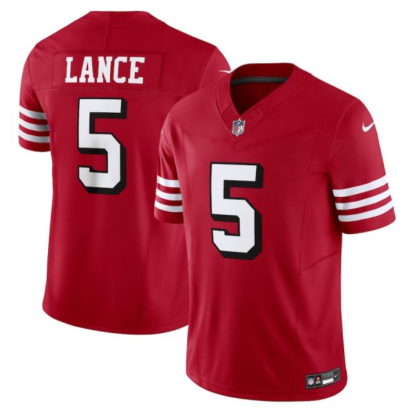 Men's San Francisco 49ers Trey Lance Nike Scarlet Vapor F.U.S.E. Limited Jersey - GNE DROP285