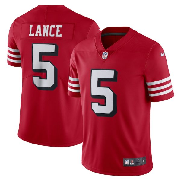 Men's San Francisco 49ers Trey Lance Nike Scarlet Alternate Vapor Limited Jersey - GNE DROP286