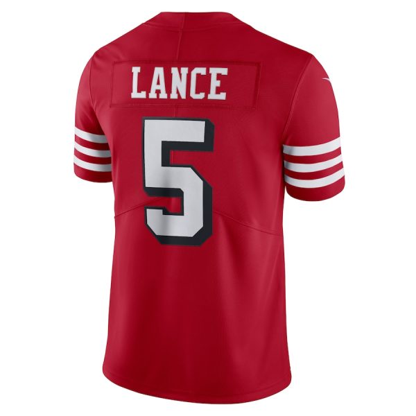 Men's San Francisco 49ers Trey Lance Nike Scarlet Alternate Vapor Limited Jersey - GNE DROP286