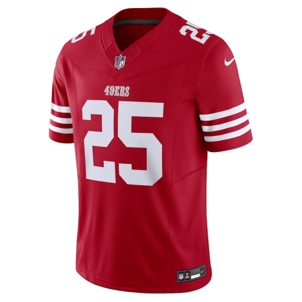 Men's San Francisco 49ers Elijah Mitchell Nike Scarlet Vapor F.U.S.E. Limited Jersey - GNE DROP288