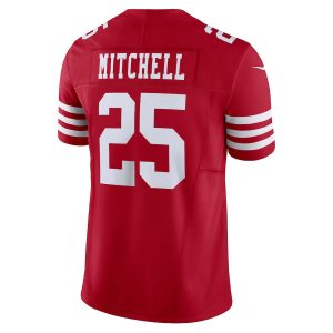 Men's San Francisco 49ers Elijah Mitchell Nike Scarlet Vapor F.U.S.E. Limited Jersey - GNE DROP288