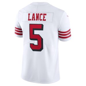 Men's San Francisco 49ers Trey Lance Nike White Alternate 2 Vapor Limited Jersey - GNE DROP289