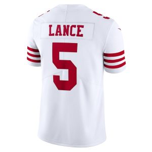 Men's San Francisco 49ers Trey Lance Nike White Vapor Limited Jersey - GNE DROP292