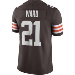 Men's Cleveland Browns Denzel Ward Nike Brown Vapor Limited Jersey - GNE DROP304