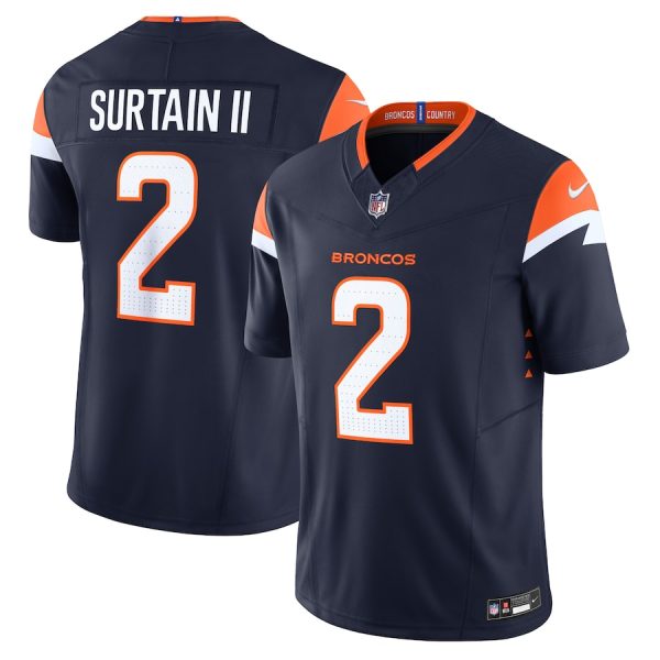 Men's Denver Broncos Patrick Surtain II Nike Navy Mile High Collection Vapor F.U.S.E. Limited Jersey - GNE DROP312