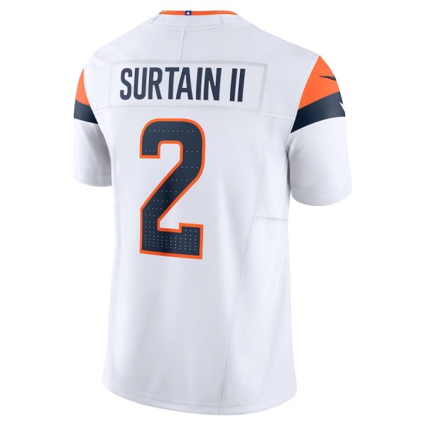 Men's Denver Broncos Patrick Surtain II Nike White Mile High Collection Vapor F.U.S.E. Limited Jersey - GNE DROP313