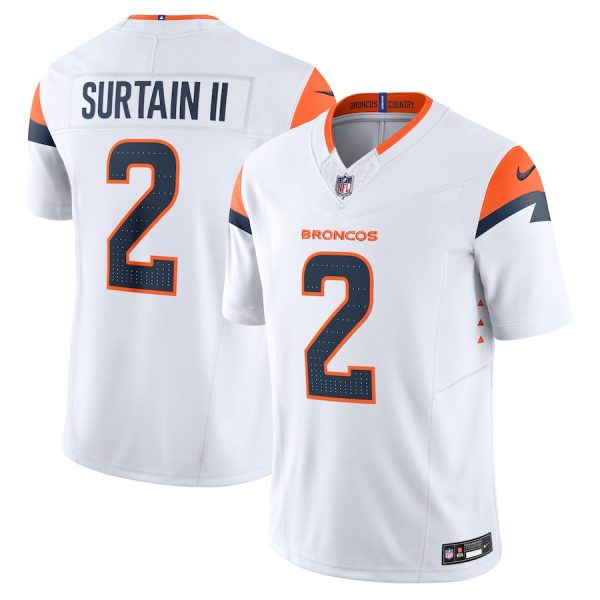 Men's Denver Broncos Patrick Surtain II Nike White Mile High Collection Vapor F.U.S.E. Limited Jersey - GNE DROP313