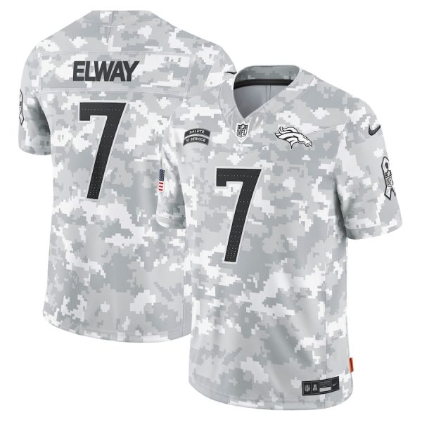 Men's Denver Broncos John Elway Nike Arctic Camo 2024 Salute to Service Retired Player Limited Jersey - GNE DROP315