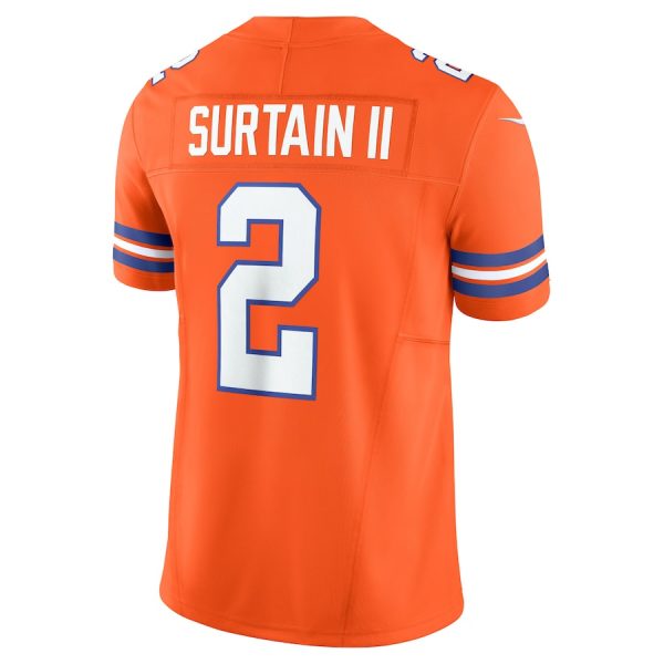 Men's Denver Broncos Patrick Surtain II Nike Orange Alternate Mile High Collection 1977 Throwback Vapor F.U.S.E. Limited Jersey - GNE DROP316