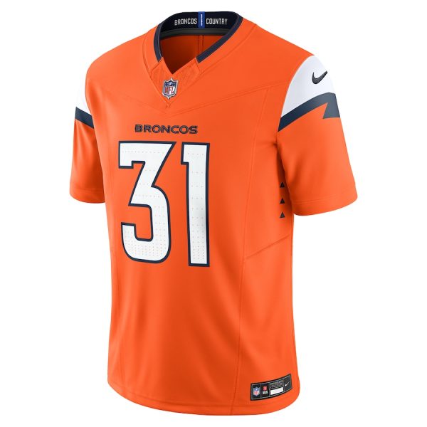 Men's Denver Broncos Justin Simmons Nike Orange Vapor F.U.S.E. Limited Jersey - GNE DROP317