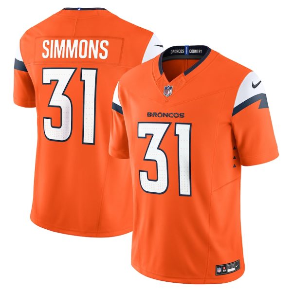 Men's Denver Broncos Justin Simmons Nike Orange Vapor F.U.S.E. Limited Jersey - GNE DROP317