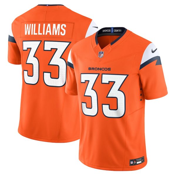 Men's Denver Broncos Javonte Williams Nike Orange Mile High Collection Vapor F.U.S.E. Limited Jersey - GNE DROP319