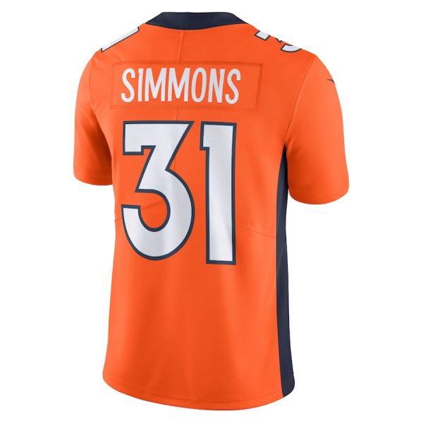 Men's Denver Broncos Justin Simmons Nike Orange Vapor Untouchable Limited Jersey - GNE DROP322