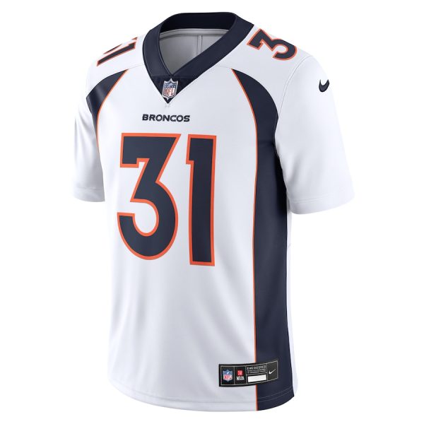 Men's Denver Broncos Justin Simmons Nike White Vapor Untouchable Limited Jersey - GNE DROP324