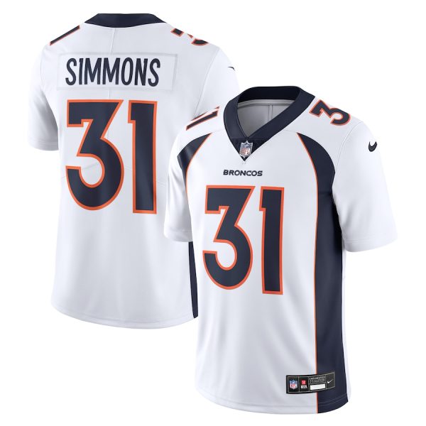 Men's Denver Broncos Justin Simmons Nike White Vapor Untouchable Limited Jersey - GNE DROP324