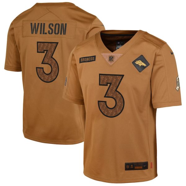 Men's Denver Broncos Russell Wilson Nike Brown Salute To Service Limited Jersey - GNE DROP330