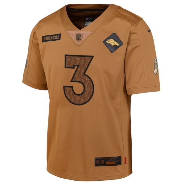 Men's Denver Broncos Russell Wilson Nike Brown Salute To Service Limited Jersey - GNE DROP330