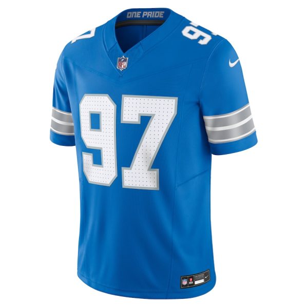 Men's Detroit Lions Aidan Hutchinson Nike Blue Vapor F.U.S.E. Limited Jersey - GNE DROP332