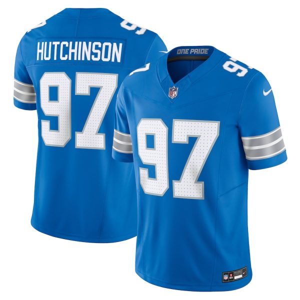 Men's Detroit Lions Aidan Hutchinson Nike Blue Vapor F.U.S.E. Limited Jersey - GNE DROP332