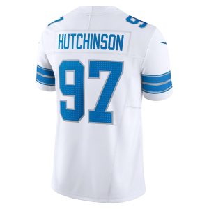 Men's Detroit Lions Aidan Hutchinson Nike White Vapor F.U.S.E. Limited Jersey - GNE DROP333