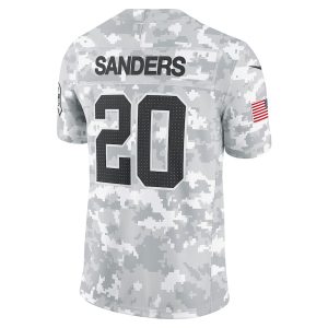 Men's Detroit Lions Barry Sanders Nike Arctic Camo 2024 Salute to Service Retired Player Limited Jersey - GNE DROP335