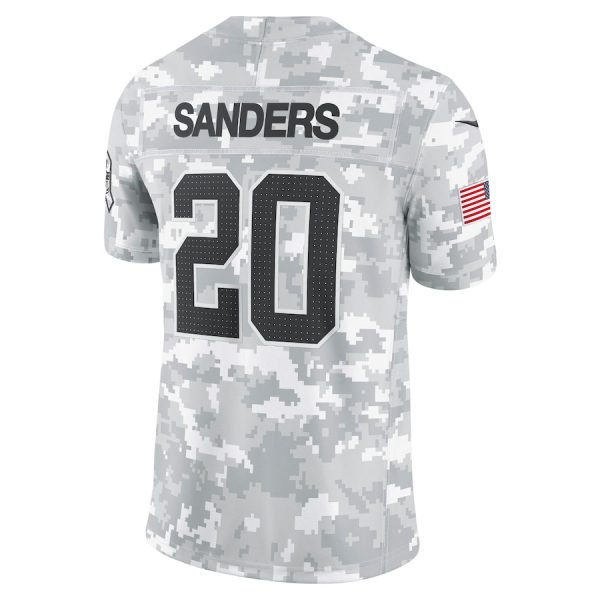 Men's Detroit Lions Barry Sanders Nike Arctic Camo 2024 Salute to Service Retired Player Limited Jersey - GNE DROP335