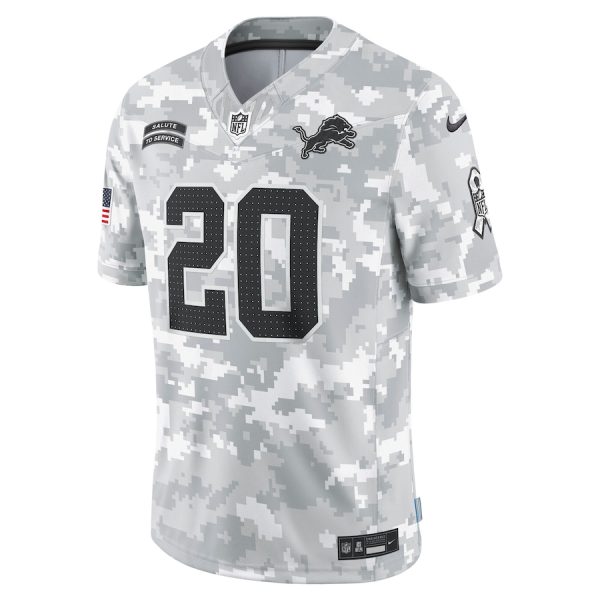 Men's Detroit Lions Barry Sanders Nike Arctic Camo 2024 Salute to Service Retired Player Limited Jersey - GNE DROP335